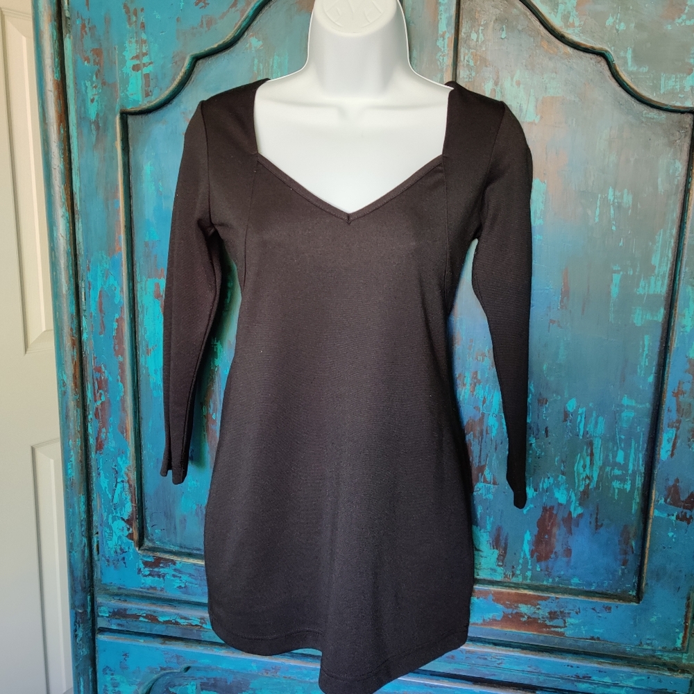 Black fitted mini dress